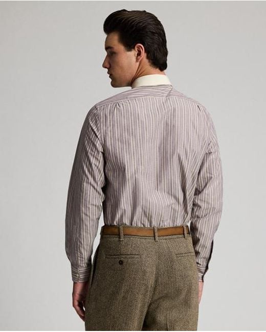 RRL Gray Slim Fit Striped Shirt for men