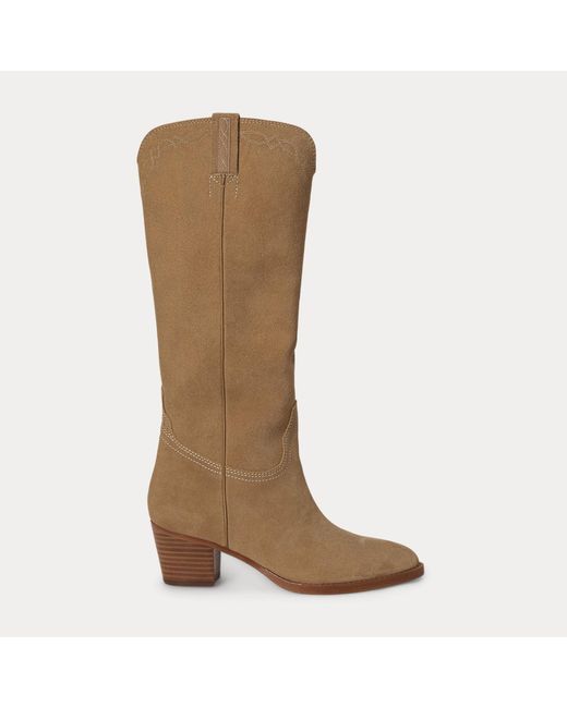 Ralph Lauren Brown Harpher Suede Tall Boot