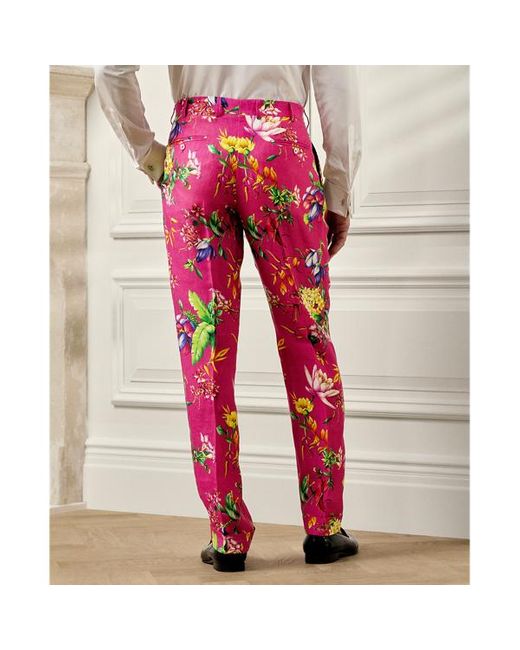 Ralph Lauren Purple Label Hand-tailored Botanical Linen Trouser for men