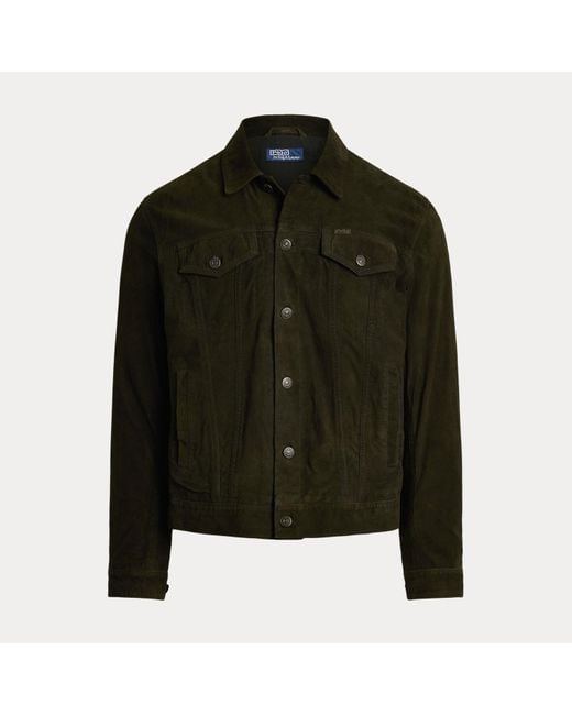 Polo Ralph Lauren Truckerjacke Aus Wildleder in Green für Herren