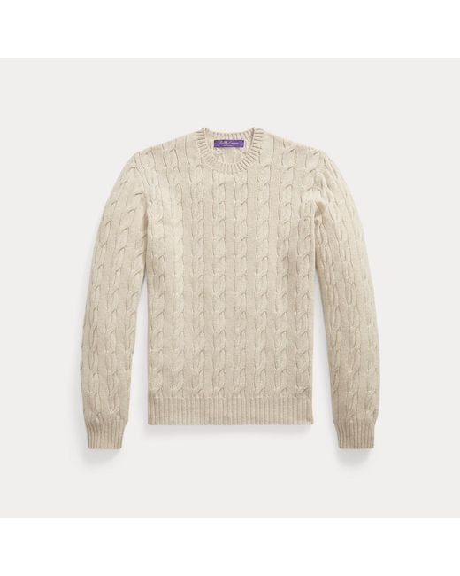 Ralph Lauren White Cable-Knit Cashmere Jumper for men
