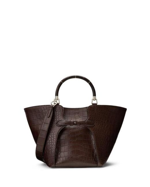 Ralph Lauren Brown The Ralph Lauren Caiman Tote
