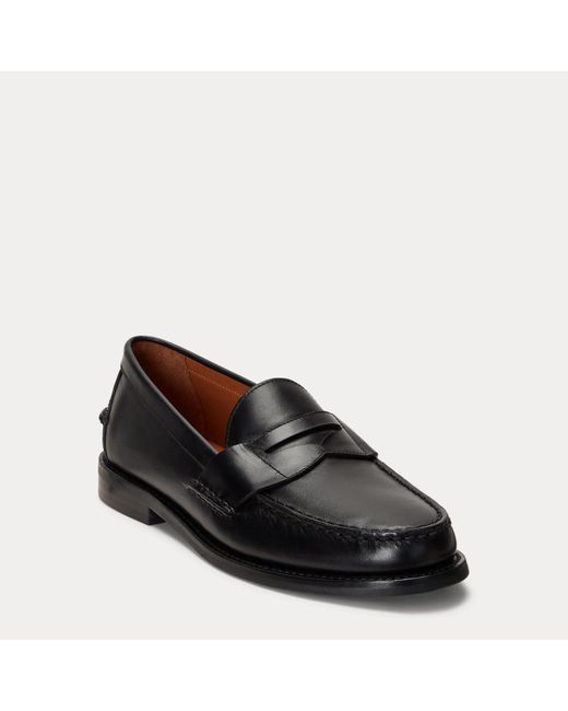Polo Ralph Lauren Black Alston Leather Penny Loafer for men