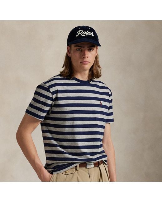 Ralph Lauren Blue Classic Fit Striped Jersey T-Shirt for men