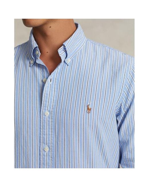 Polo Ralph Lauren Custom-Fit Oxfordhemd mit Streifen in Blue für Herren