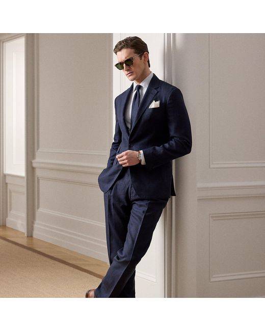 Ralph Lauren Blue Gregory Hand-Tailored Plaid Trouser for men