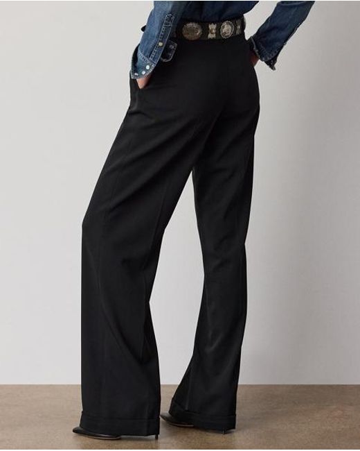 Ralph Lauren Black Acklie Wool Gabardine Pant