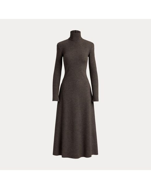 Ralph Lauren Gray Emmerson Tick-Weave Jersey Day Dress