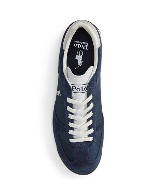 Polo Ralph Lauren Blue Varick Suede & Oxford Trainer for men