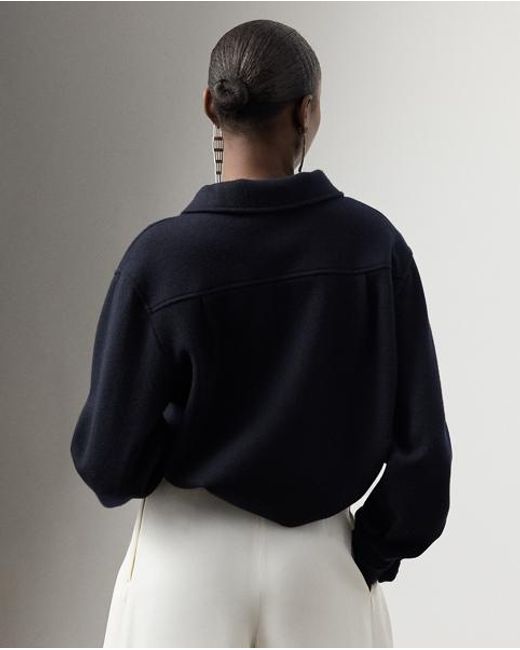 Ralph Lauren Blue Tyrus Felted Cashmere Jersey Sweatshirt