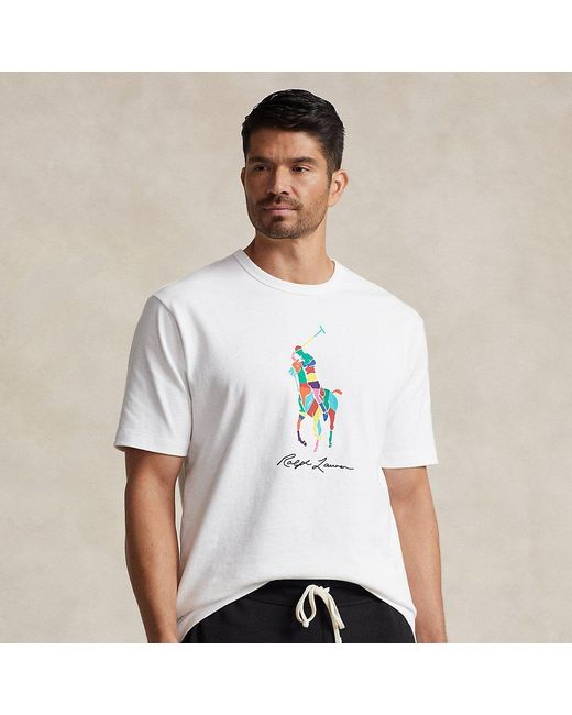 Ralph Lauren Grotere Maten - Jersey T-shirt Met Big Pony in het White voor heren