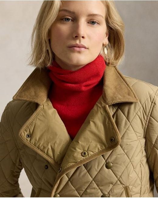 Polo Ralph Lauren Natural Double-Breasted Quilted Jacket