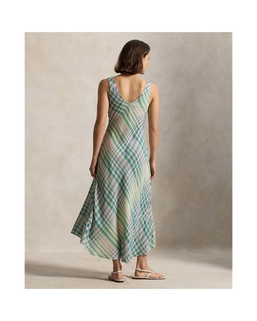 Abito smanicato a pannelli scozzese di Polo Ralph Lauren in Green