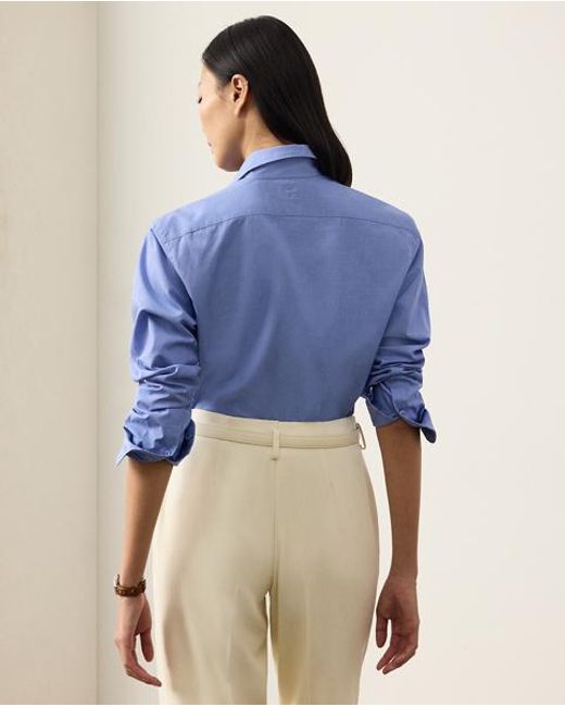 Ralph Lauren Blue Relaxed-Fit Fil-À-Fil-Hemd Adrien