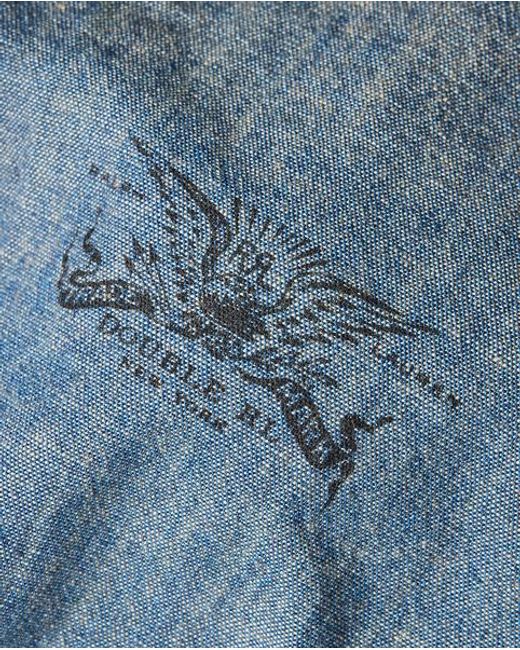 RRL Blue Denim Newsboy Cap for men