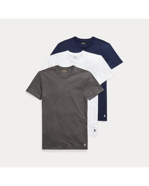 Polo Ralph Lauren Blue Slim Crewneck 3-Pack for men