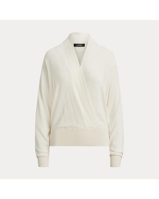 Pull À Col En V Croisé En Coton Et Modal Ralph Lauren en coloris White