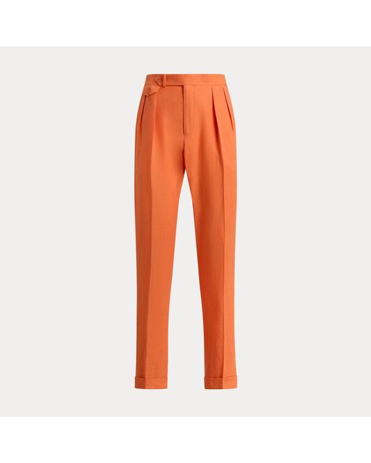 Polo Ralph Lauren Red Pleated Linen Suit Trouser for men