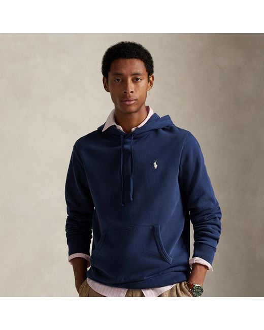 Polo Ralph Lauren Blue Loopback Fleece Hoodie for men