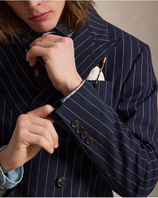 Polo Ralph Lauren Blue Polo Tailored Fit Pinstripe Twill Suit for men