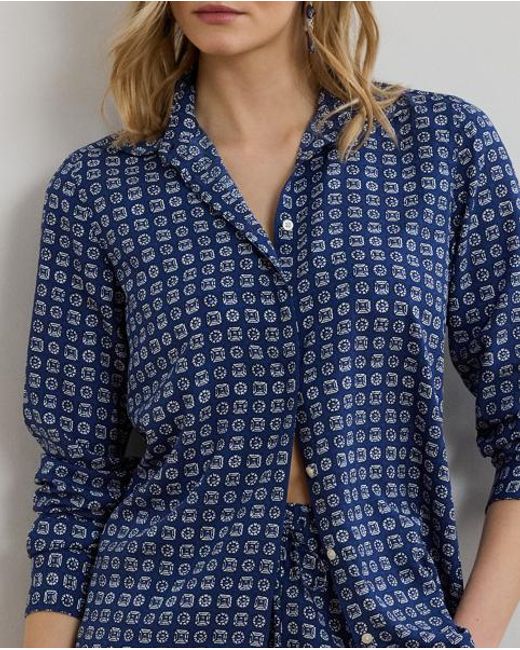 Ralph Lauren Blue Ralph Lauren Classic Fit Geo-Print Crepe Shirt