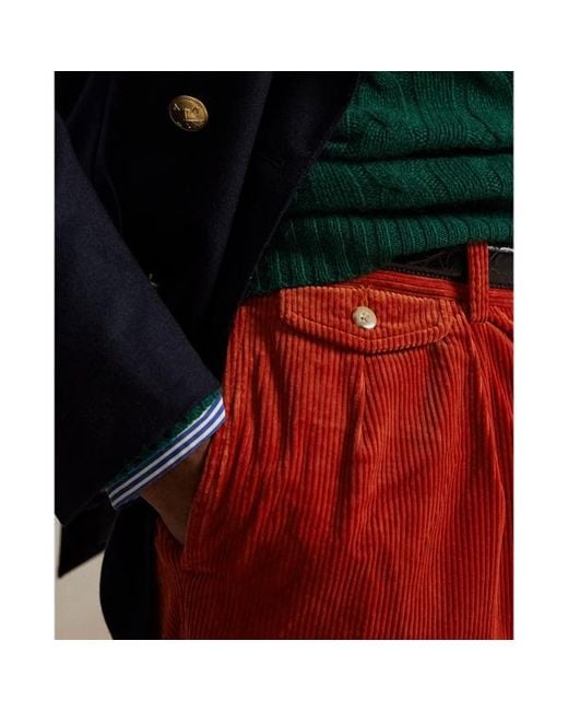 Ralph Lauren Red Whitman Relaxed Fit Corduroy Pant for men