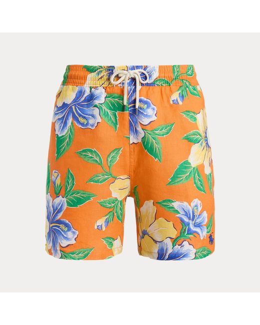 Polo Ralph Lauren Green 14.5 Cm Traveller Linen Swimming Shorts for men