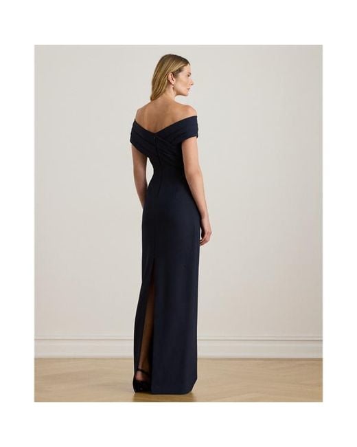 Ralph Lauren Blue Ralph Lauren Crepe Off-The-Shoulder Gown