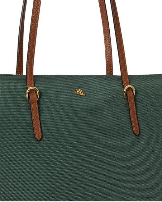 Ralph Lauren Green Large Nylon Keaton Tote Bag