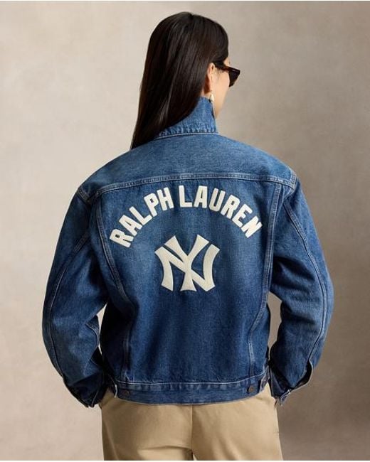Polo Ralph Lauren Blue Polo Ralph Lauren Lauren Yankees Trucker Jacket for men