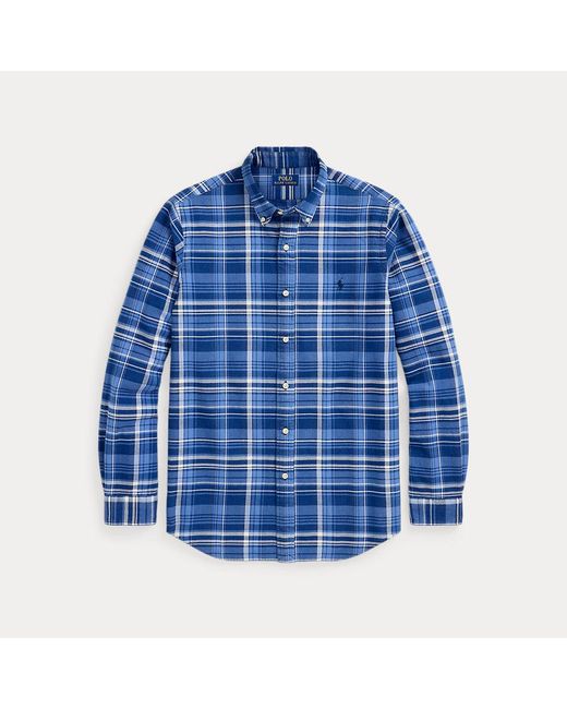 Polo Ralph Lauren Classic Fit Plaid Oxford Shirt in Blue for Men | Lyst UK
