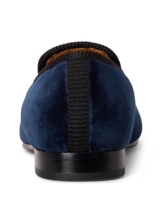 Polo Ralph Lauren Black Paxton Crest Velvet Slipper for men