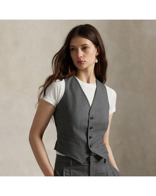 Ralph Lauren Gray Wool-Blend Buttoned Vest