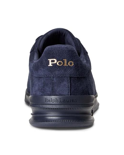 Polo Ralph Lauren Blue Heritage Court Ii Logo-debossed Suede Sneakers for men