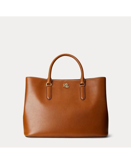 Ralph Lauren Green Leather Large Marcy Satchel