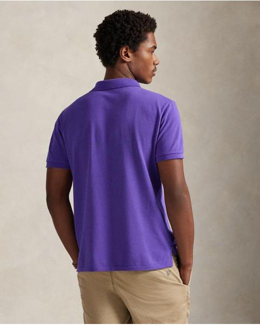 Polo Ralph Lauren Purple Slim Fit Mesh Polo Shirt for men