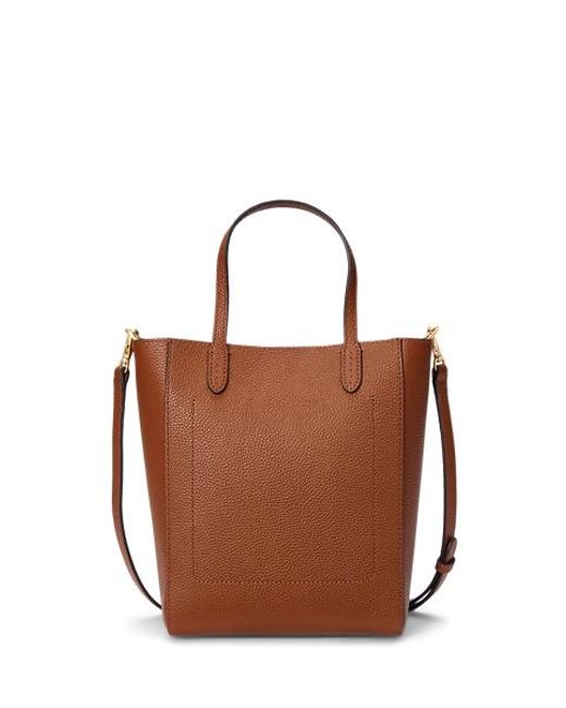 Ralph Lauren Natural Kleine Narbenleder-Tragetasche Cameryn