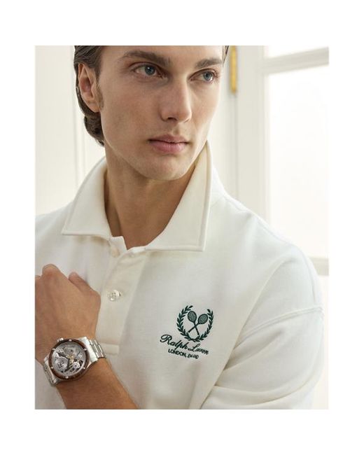 Ralph Lauren White Crest Cotton-Cashmere Sweatshirt for men