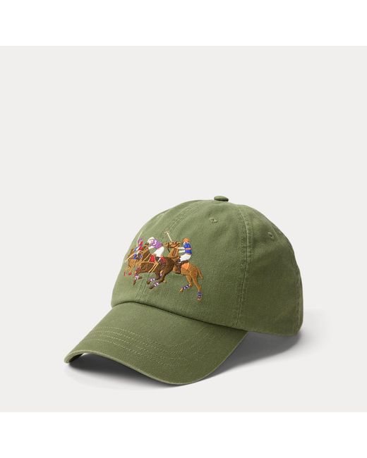 Polo Ralph Lauren Green Triple-Pony Twill Ball Cap for men