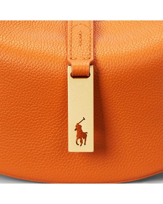Borsa Mini Shoulder Polo ID in pelle di Polo Ralph Lauren in Red