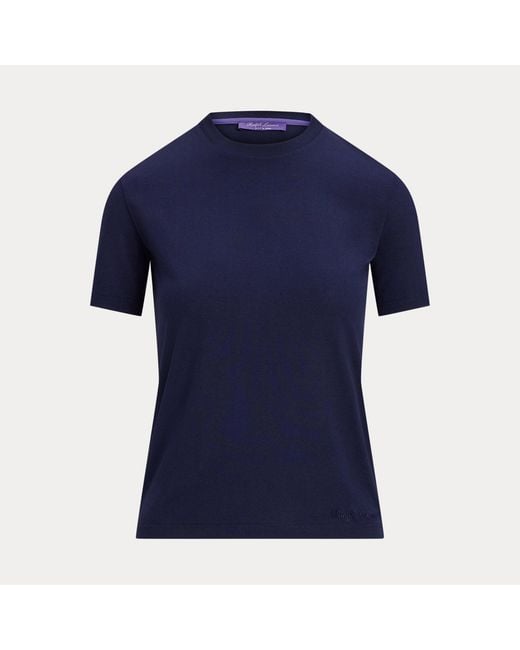 Ralph Lauren Blue Hallie Cotton Jersey Tee