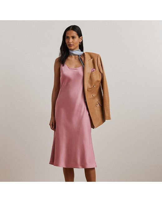 Ralph Lauren Pink Charmeuse Sleeveless Cocktail Dress