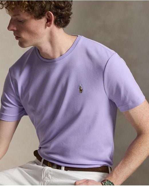 Polo Ralph Lauren Brown Custom Slim Fit Soft Cotton T-Shirt for men
