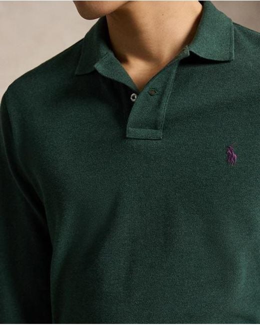 Polo Ralph Lauren Green Custom Slim Fit Mesh Polo Shirt for men