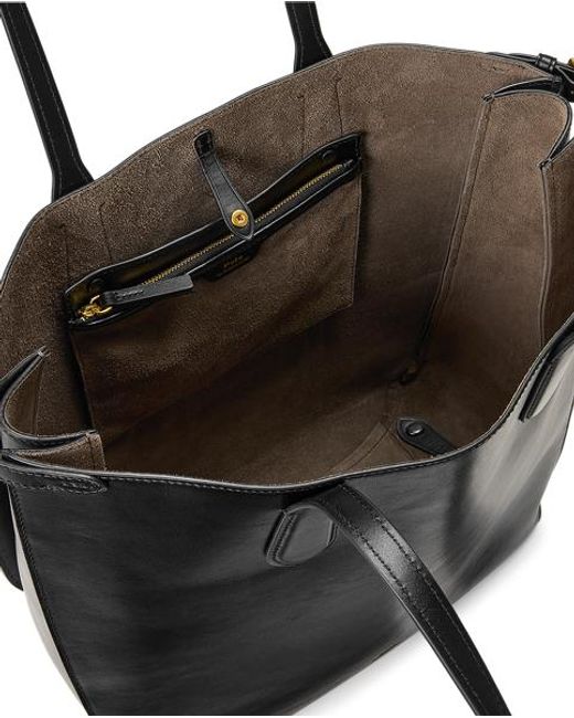 Polo Ralph Lauren Black Bellport Leather North-South Tote