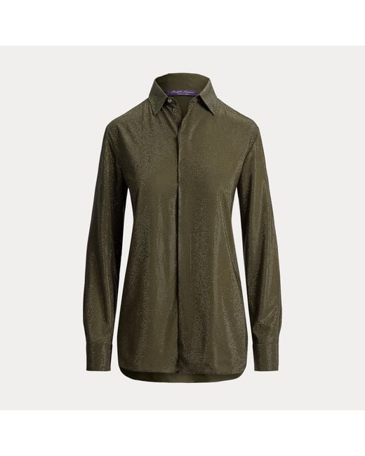 Ralph Lauren Green Adrien Relaxed Fit Embellished Shirt