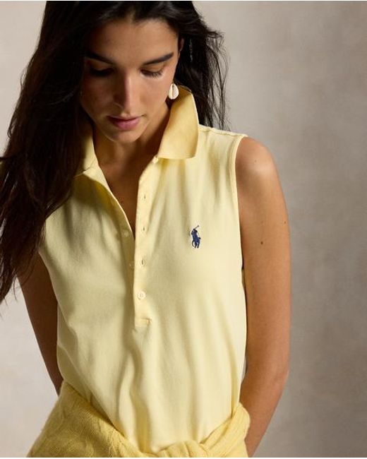 Polo Ralph Lauren Metallic Stretch-Cotton Sleeveless Polo Dress