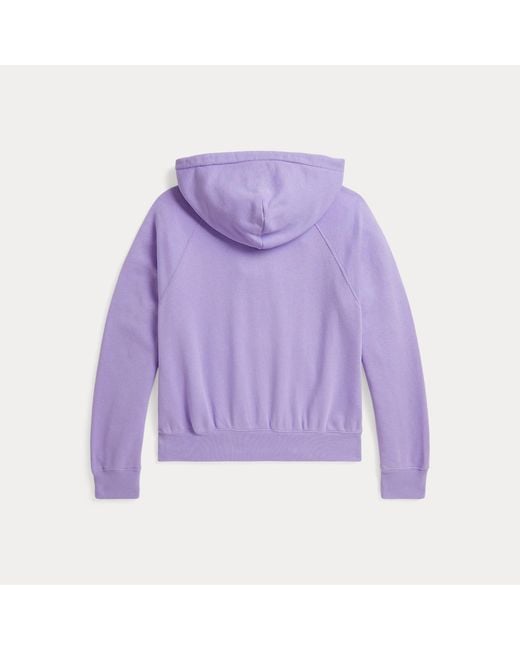 Polo Ralph Lauren Purple Shrunken Fit Lightweight Fleece Hoodie