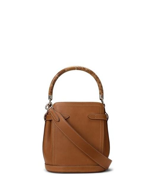 Ralph Lauren Natural The Ralph Calfskin Small Bucket Bag