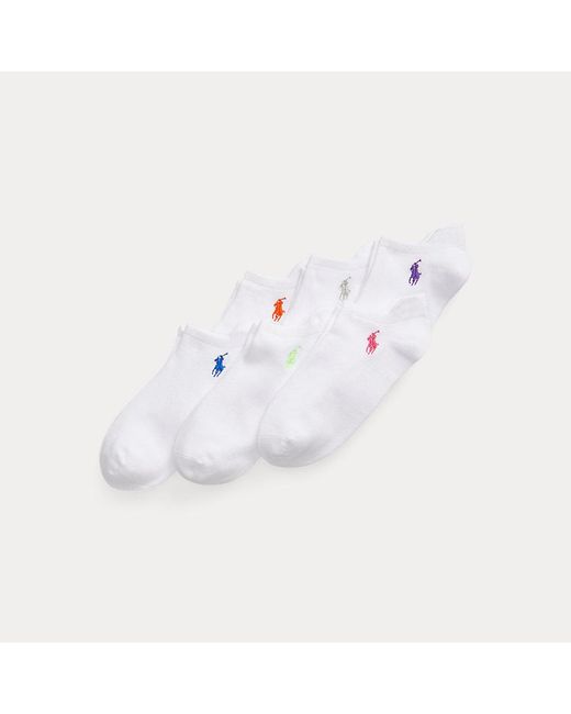 6 pares de calcetines bajos deportivos Polo Ralph Lauren de color White
